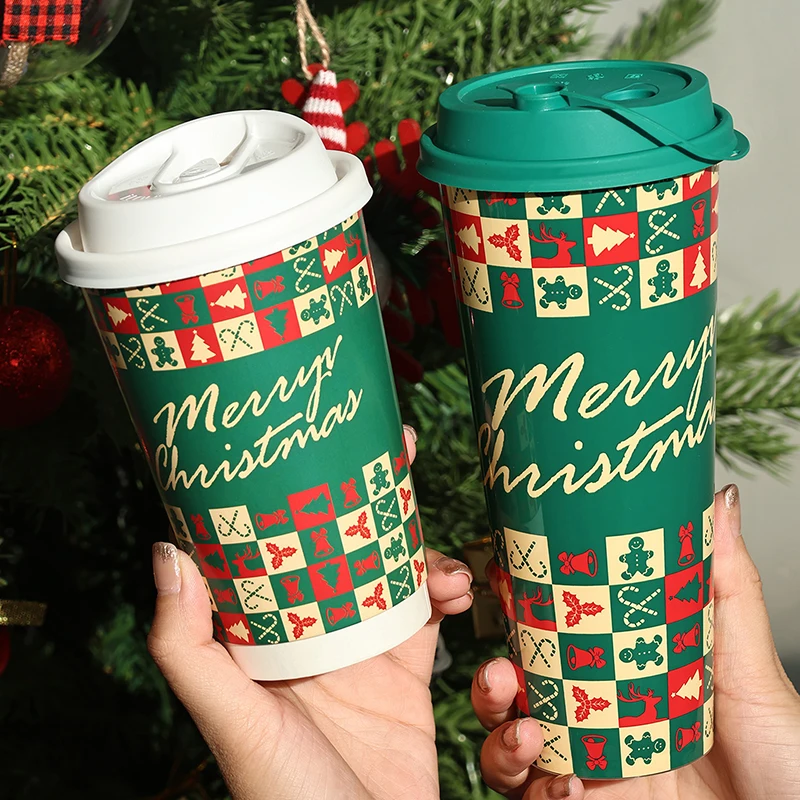 Cute Cartoon Christmas Gift PP Plastic Mug Household Water Cup Office Cup Companion Gift Coffee Cup Birthday New Year Gift