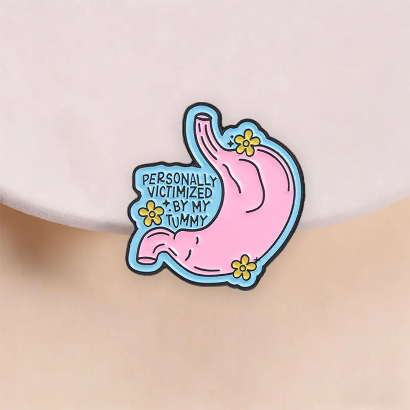 Stomach Anatomy Enamel Pin Cute Cartoon Medical Humor Brooch Smooth Alloy Lapel Badge Decor for Backpack Jacket Gift for Nurse
