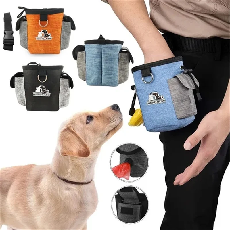 Portable Feeding Outdoor Pet Dog Treat Pouch Portable Dog Training Bags Pet Snack Food Container Puppy Snack Reward Waist Bag