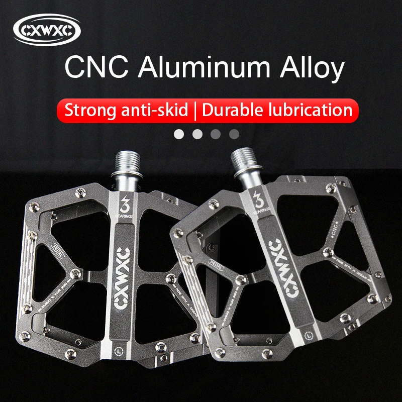 CXWXC 3 Bearings Bicycle Pedal Ultralight Wear Resistance Non-Slip CNC Aluminum Alloy Waterproof Pedal MTB Road Bike Accessories