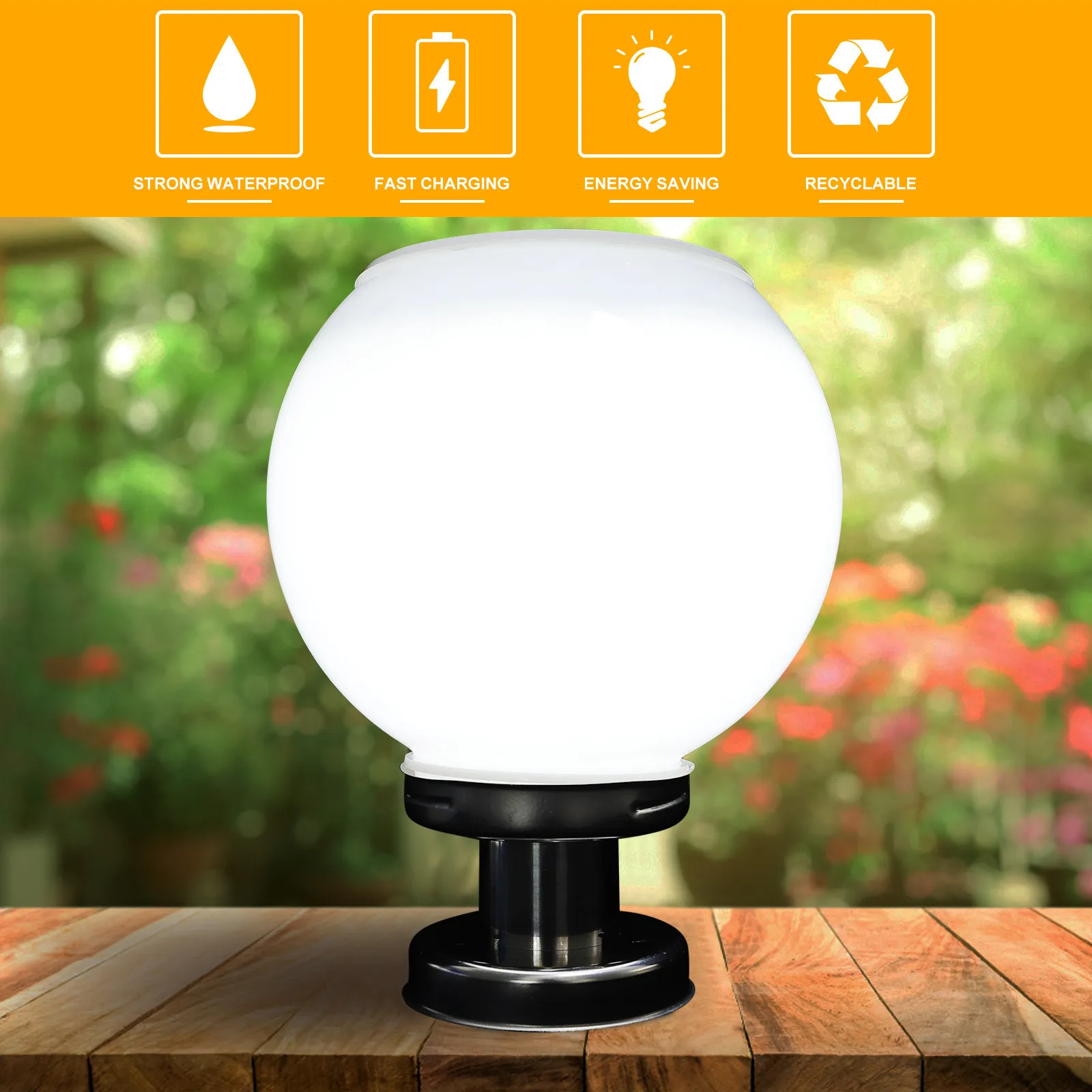 

Decoration Pathway Sunlight Lamp Outdoor Fence Lighting Solar Lights Decorations for Backyard Powered Post