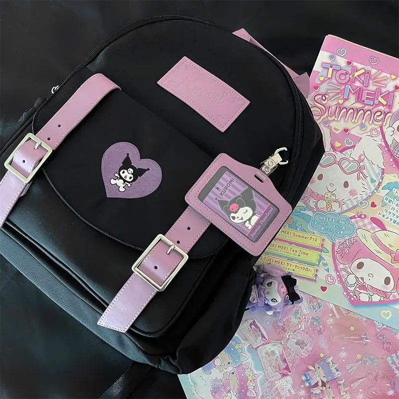 

Sanrio Jade Dog Melody Kuromi Hello Kitt Kawaii Canvas Girls Casual Backpack Backpack Child Girl Fashion Accessories