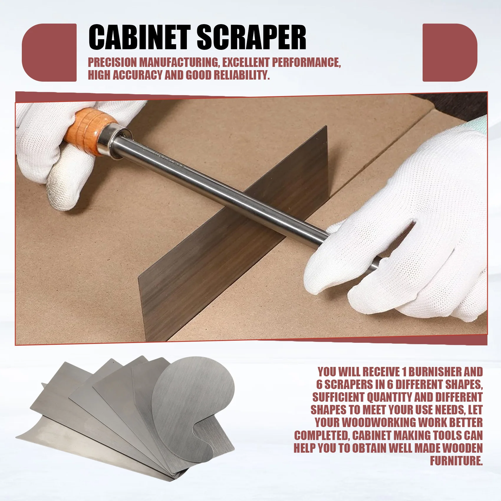 Card Scraper Cabinet - AC88 Juego de 6 Raspadores de