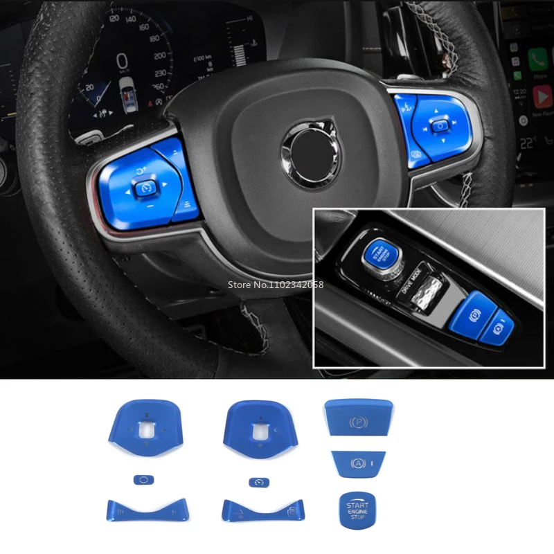 For Volvo XC60 S90 XC90 S60 2016 2017 2018 2019 2020 2021 Car Styling Steering Wheel Buttons Sequins Decoration Cover Trims