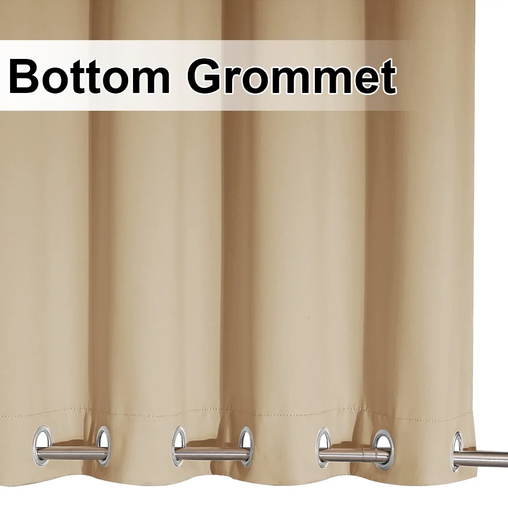 RYBHOME Outdoor Curtain Waterproof Extra Patio Windproof Energy Saving Top and Bottom Stainless Steel Grommets for Porch