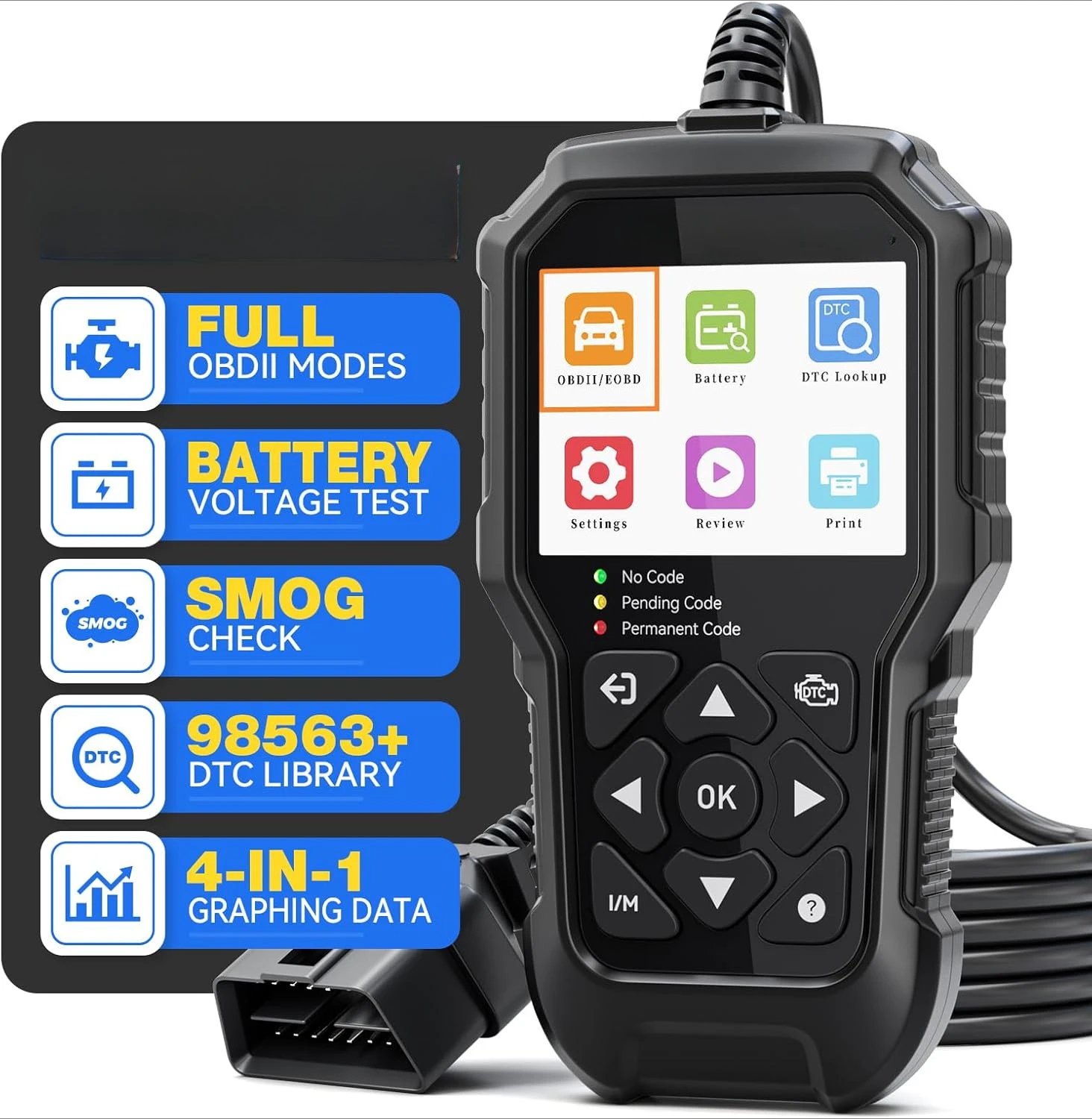 

Диагностический сканер OBD2 для легковых и грузовых автомобилей, считыватель кодов неисправностей двигателя, сканер OBD2 с функцией сброса