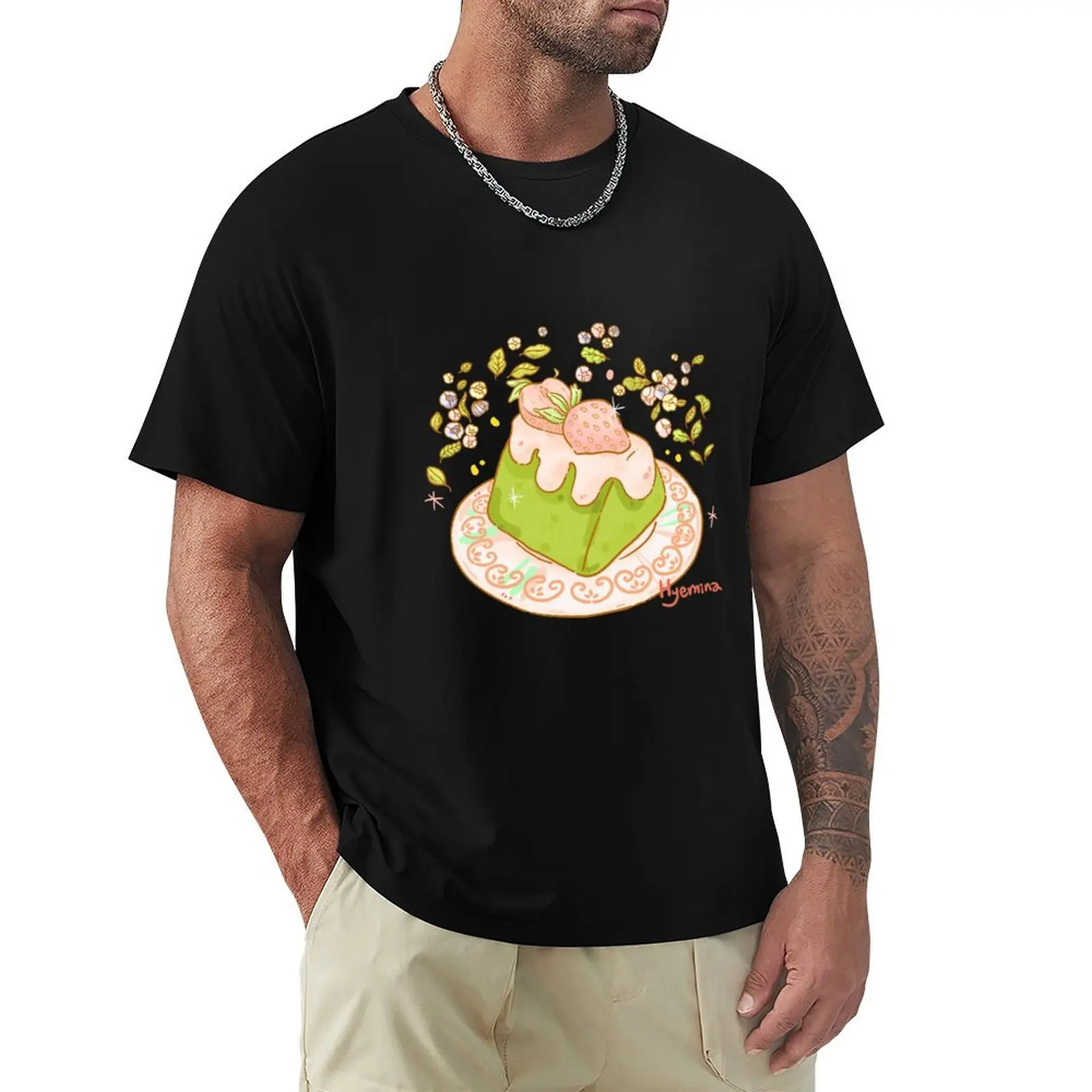 

Matcha Strawberry Cake T-Shirt anime figures football t shirt cotton graphic tees t shirts men