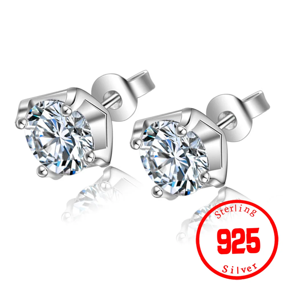 

Fashion Korean AAA+ Clear Cubic Zirconia Small Stud Earrings For Women Flower Heart Round Star Waterdrop Jewelry