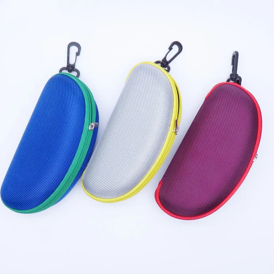 Colorful Sunglasses Hard Cases Zipper Eyeglasses Protector Box Eyewear Accessories Portable EVA Glasses Case with Carabiner Hook