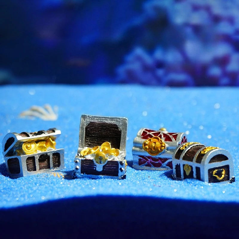

Simulated Treasure Chest Ornaments Fish Tank Landscape Aquarium Decor Fish and Shrimp Hiding Place Micro Landscape Fairy Garden