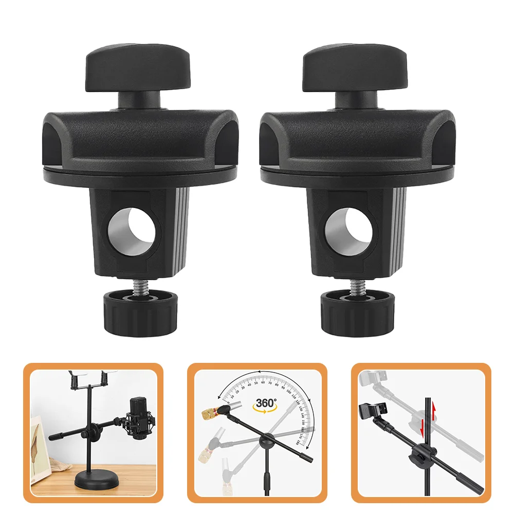 2 Pcs Camera Cell Phone Universal Adapter Microphone Stand 1000X500X500CM Iron Crossbar Clips Tripod Pole Accessories