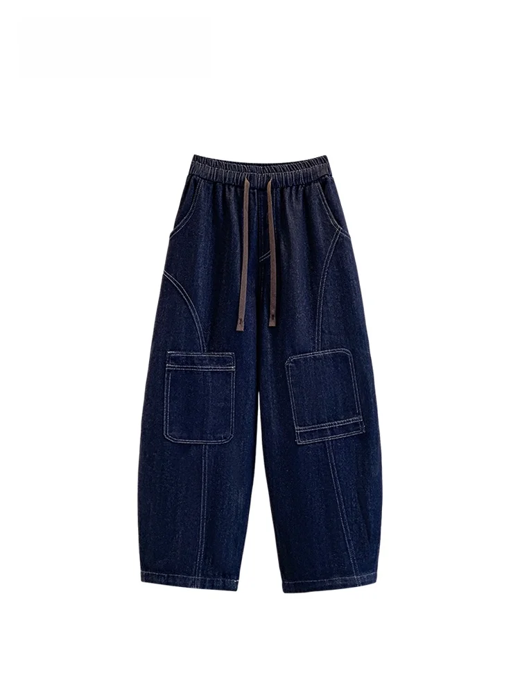 

Джинсы с высокой талией больших размеров для женщин: новинка ранней весны, стройнящие, скрывающие недостатки фигуры, омолаживающие, повседневные брюки в стиле Харадзюку