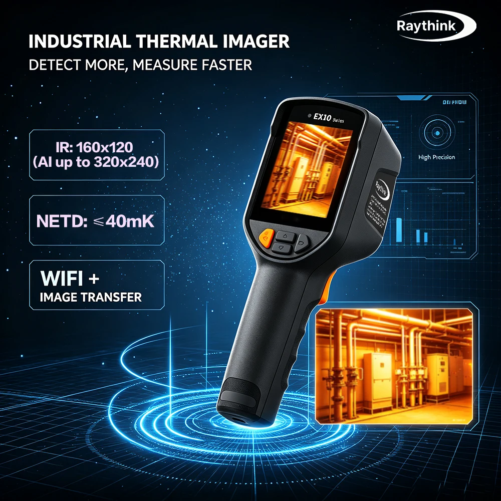 Raythink EX 10 Pro Handheld Infrared Thermal Imaging 320 * 240 Ai Resolution Industrial Dust-proof And Anti Drop Thermometer