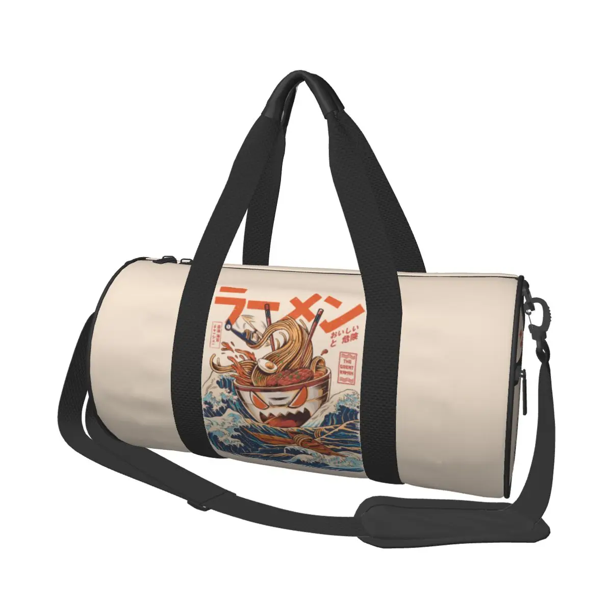 The Great Ramen Off Kanagawa Sports Bags Food Japan Travel Gym Bag Gym Accessories Retro Handbags Men Design Oxford Fitness Bag