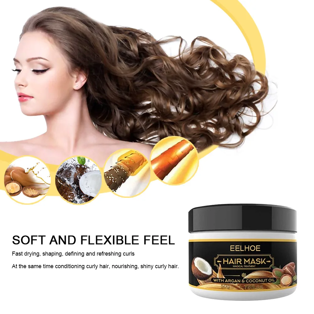 Argan Coconut Oil Hair Mask Professional Hair Treatment Cream Smoothing Straightening Soft Repair Damaged Frizz Hair Care