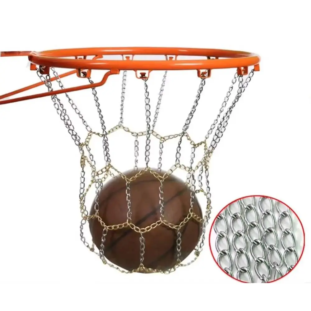 

Galvanized Steel Metal Basketball Net Metal Chain Fits Standard Basketball Target Net Rustproof Sports Rims Steel Basketball Net
