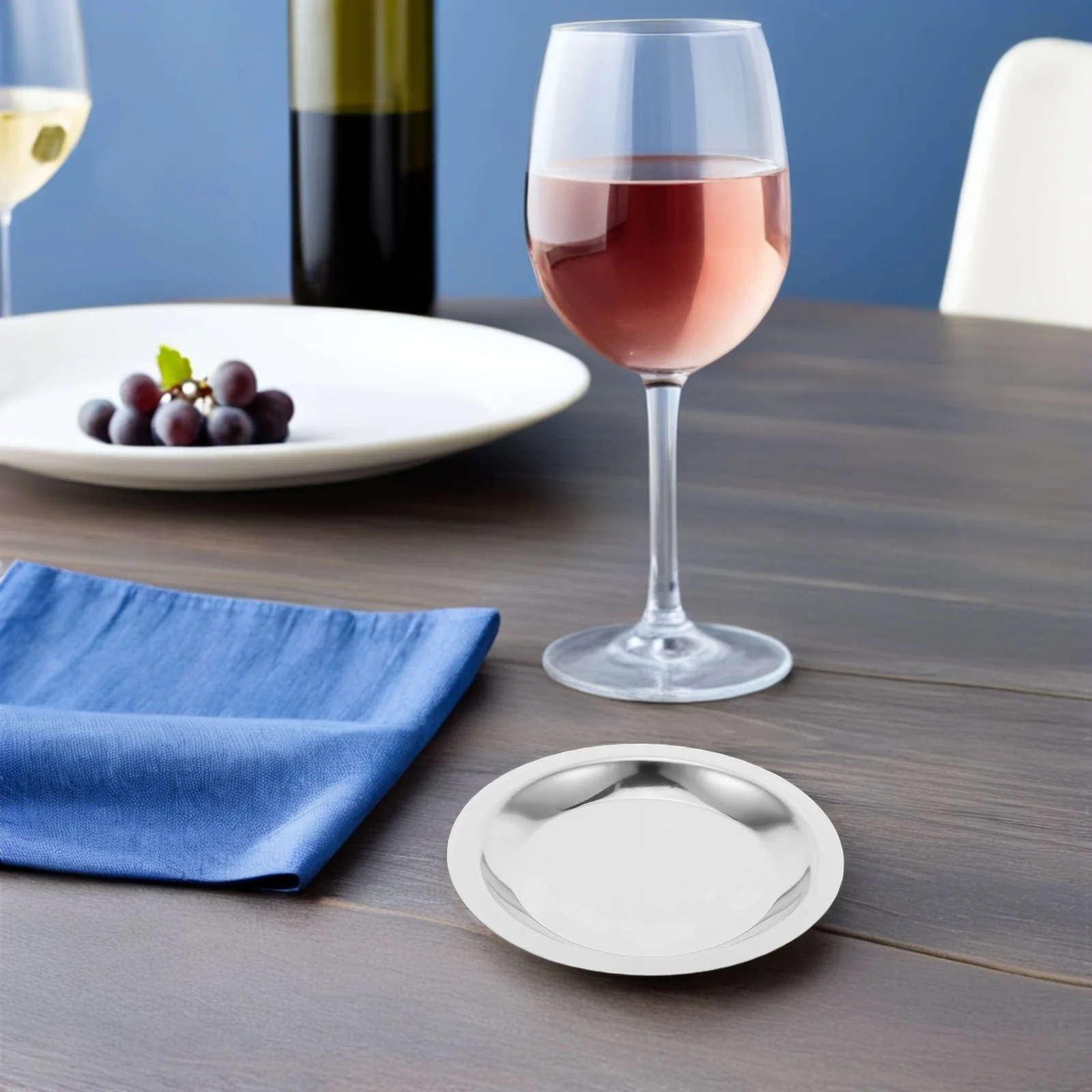 

6pcs Wine Bottle Coaster Stainless Steel Heat Resistant Anti-Scalding Round Reusable Coasters For Dining Table Kitchen Household