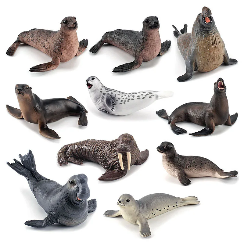 Simulation Ozean Tier Dichtungen Meer Lions Walrus Marine Leben Action-figuren Aquarium Figuren PVC Pädagogisches Spielzeug Für Kinder Geschenk