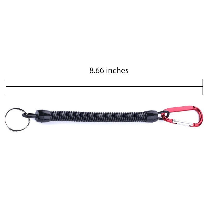 Fishing Lanyards 3pcs 22cm Retractable Coiled Tether with Carabiner TPU Boating Fishing Rope Retention Rope Fishing Tools Tackle