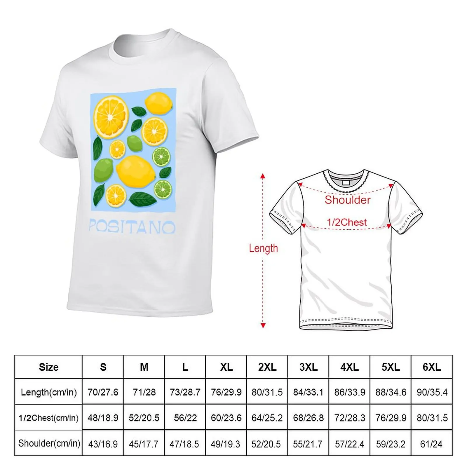 Positano and Amalfi, lemon and lime T-Shirt Breathable Travel T-Shirt