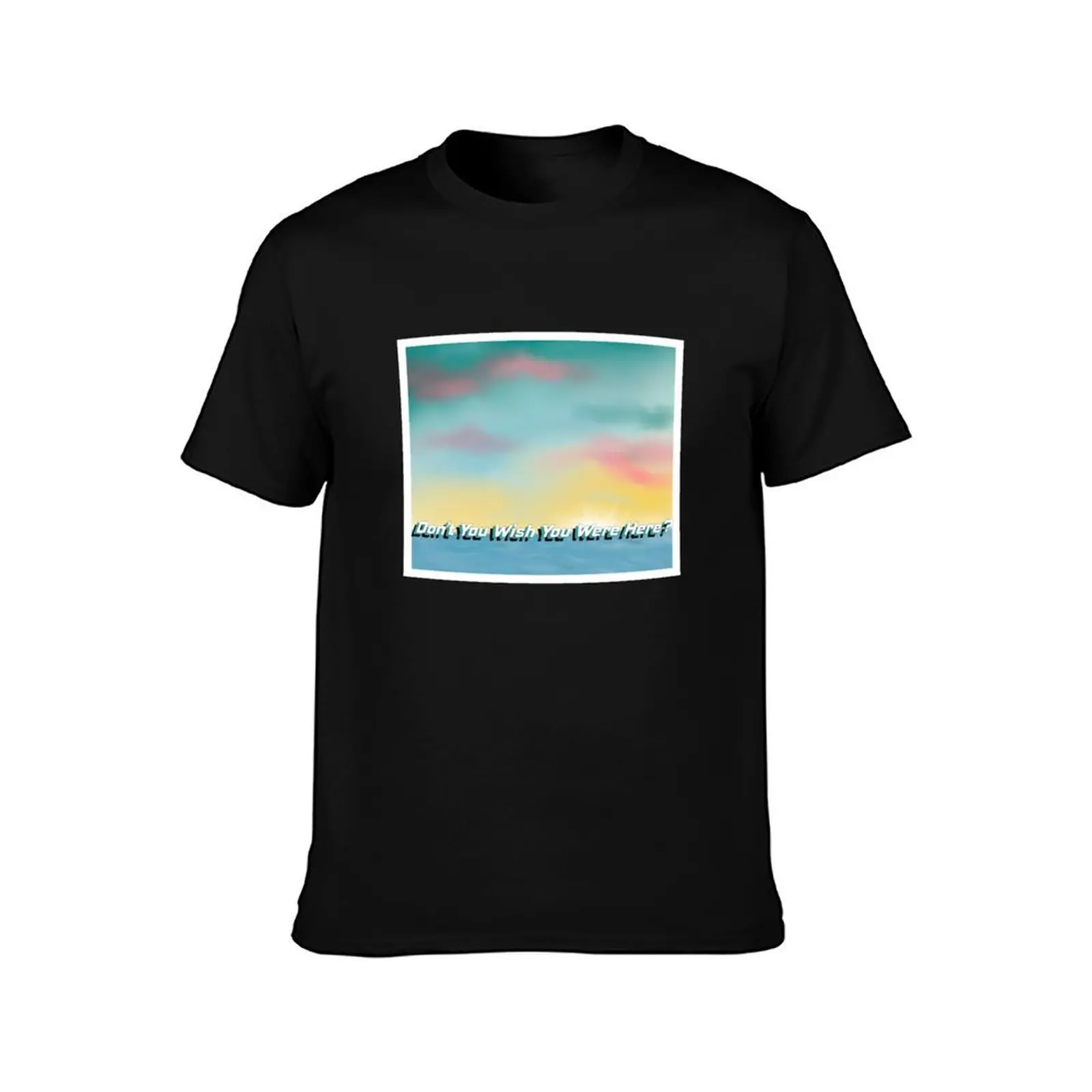 The House In The Cerulean Sea Postcard T-Shirt, Summer Casual Cotton Tee, Oversized Streetwear Tops, Vintage Graphic Print