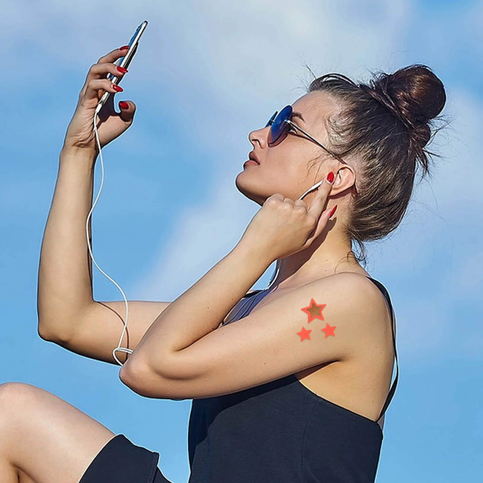 500 قطعة من ملصقات حمامات الشمس لملصقات دباغة المكياج، ملصقات جلدية لاصقة مثقوبة، ملحقات دباغة خارجية #1