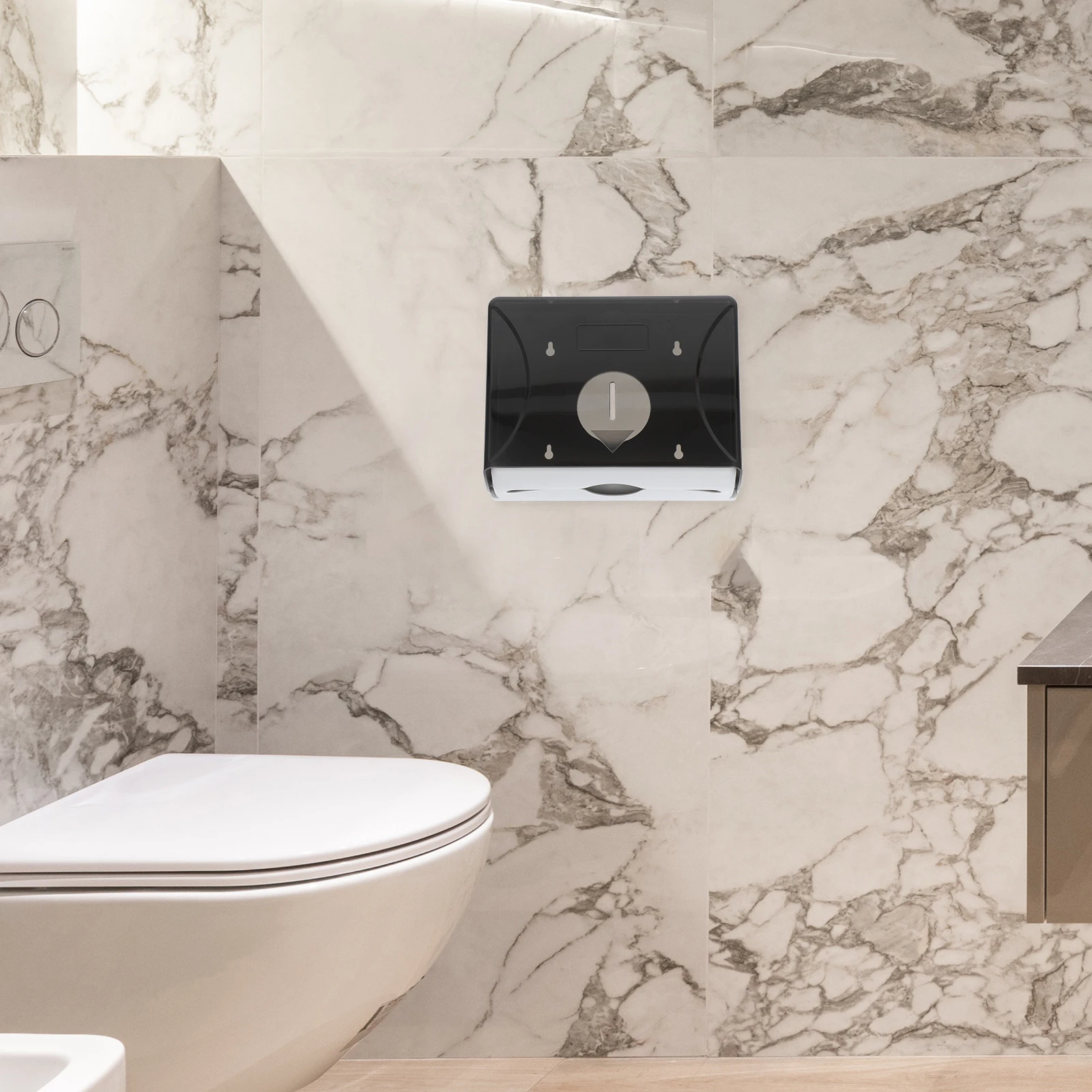 

Paper Towel Dispenser Large Hand Towel Holder Bathroom Capacity Wall Mount Bathroom Kitchen Hand Napkin Tissue
