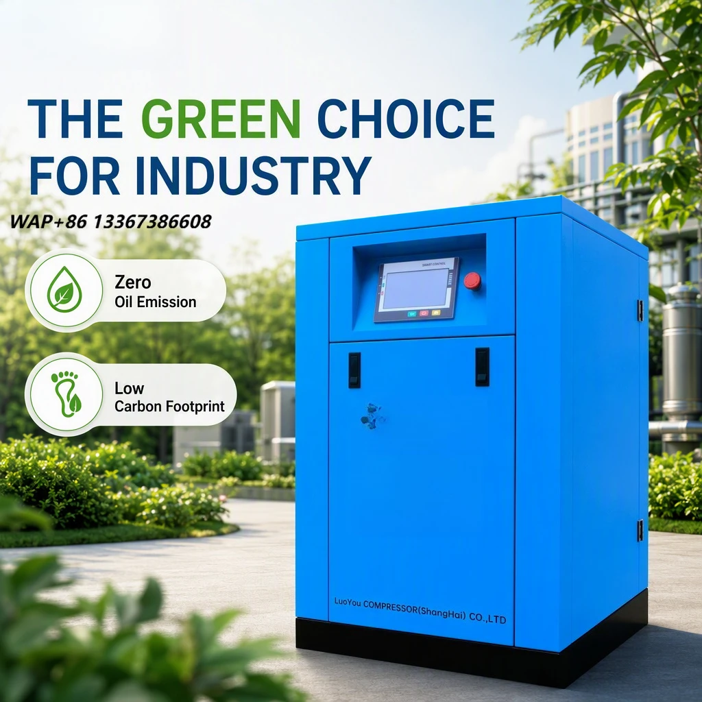 8-Bar Oil-Free Rotary Air Compressor 2HP/1.5Kw Low Noise Scroll Compressor Portable 220V Engine Motor Bearing Tank Air Cooled