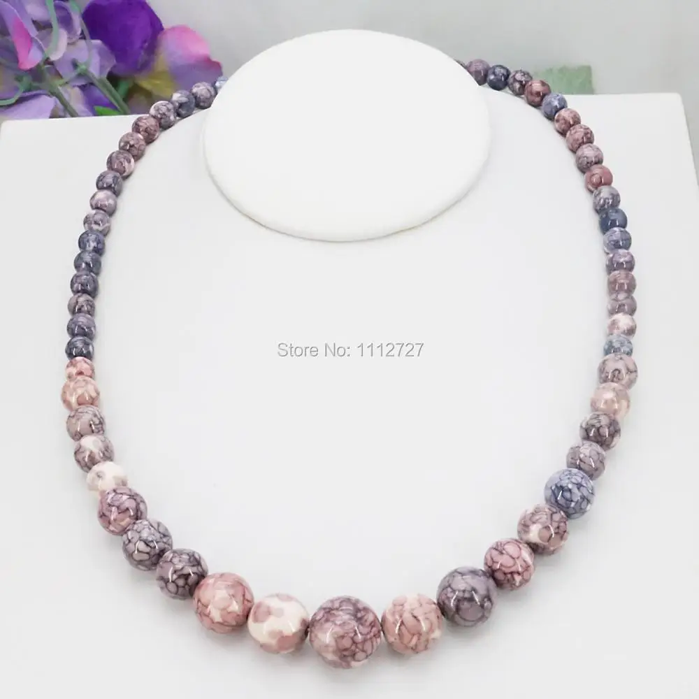 New Crafts Tower Necklace Chain Stone Riverstone Rain Flower Rainbow 6-14mm Fashion Jewelry Making Design For Women Girls 18inch