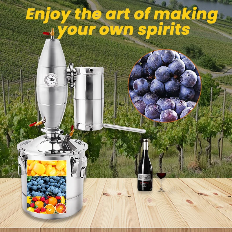 304 Stainless Steel Wine Making Boiler Home Kit with Thermometer A Distilling Kit Fermentation Bucket