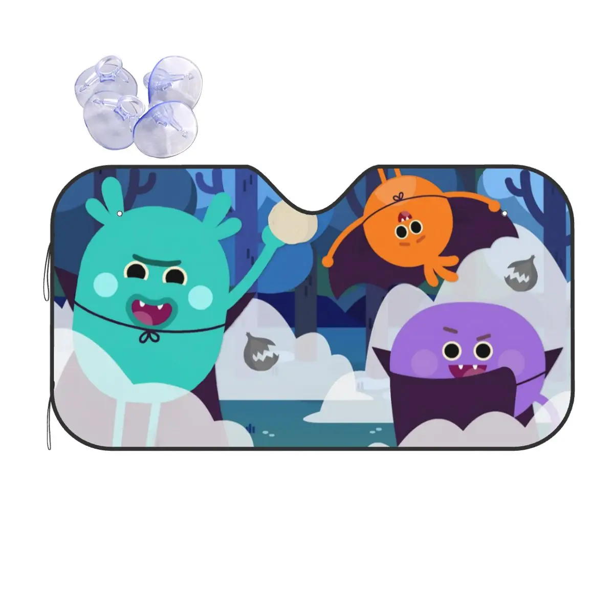 

Bumble Nums Cartoon Windshield Sunshade Awesome Car Front Windshield Sun Visor Sunscreen Curtain