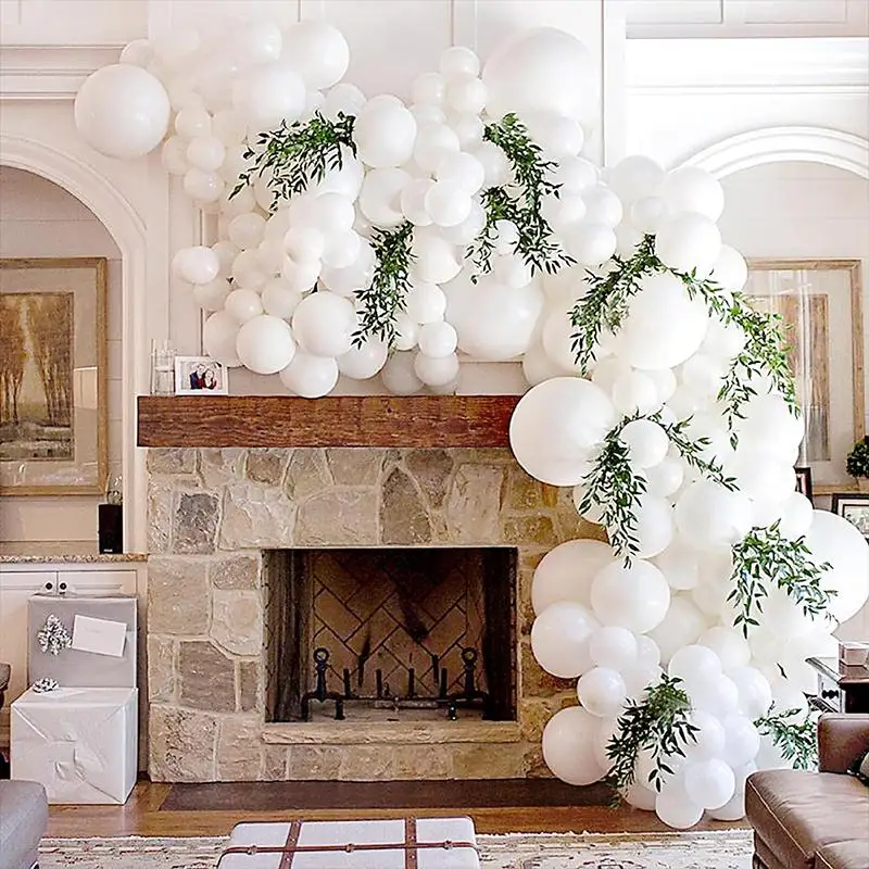 108pcs 18/12/10/5 Inch White Latex Balloon Garland Arch Kit For Wedding Bridal Shower Graduation Birthday Party Decoration