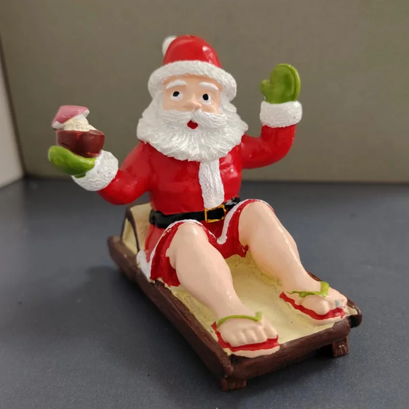 Фигурка Санта-Клауса, трансграничное креативное коралловое рождественское украшение для автомобиля, велоцираптор, подарок, ремесло из смолы