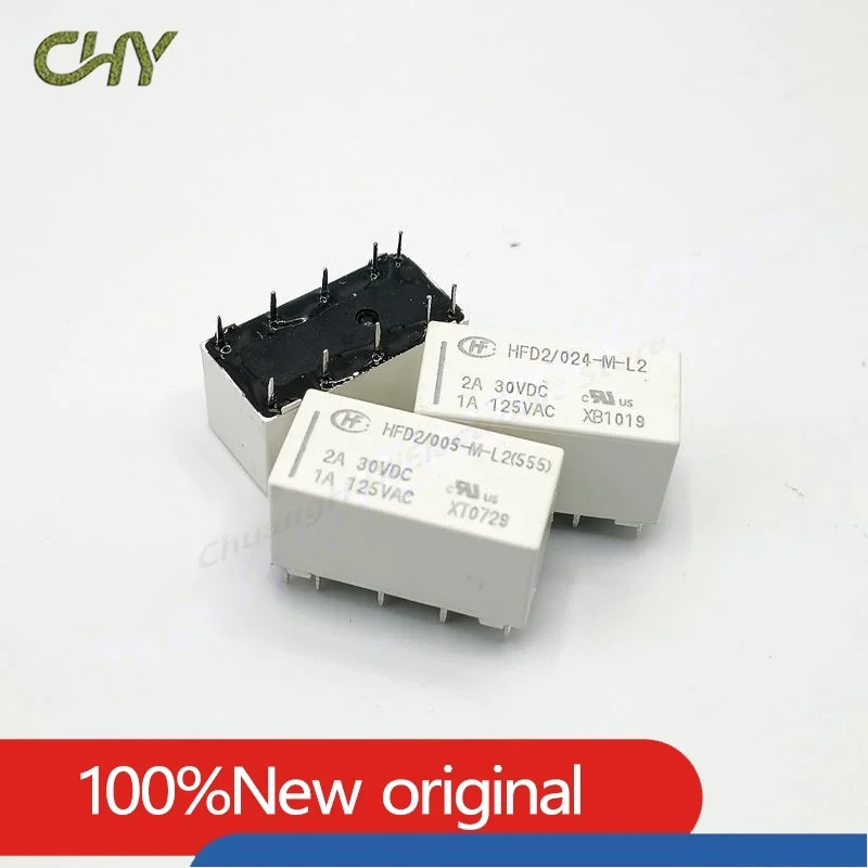 New Original HFD2-003/005/012/024-M-L2 Magnetic Latching Relay Monostable Relay 10Pin DIP DC3V 1A DPDT Miniature Signal Relay