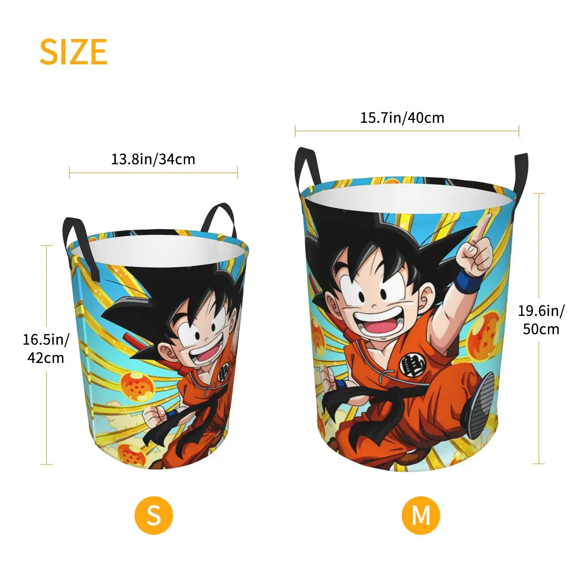D-Dragon B-Ball Z Gokus Laundry Basket Collapsible Large Capacity Clothes Storage Bin Science Fiction Animation Baby Hamper view 4