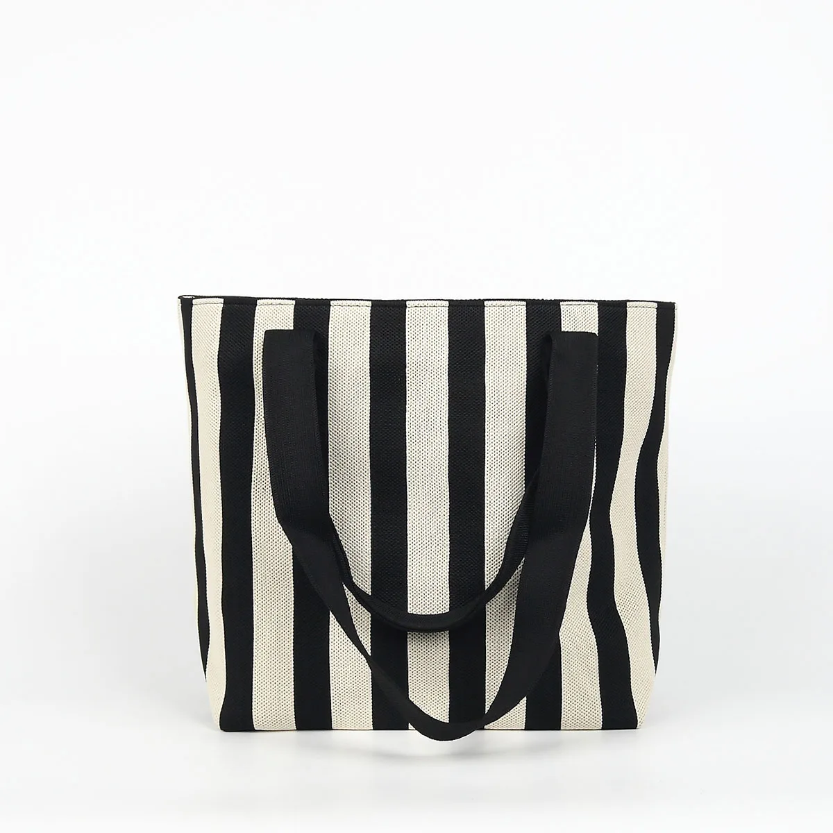

Contrast Color Wide Stripes, Classic Simple Casual Fashion Design, Foldable Knitted Fabric, Large Capacity to Carry Mobile Phones, Books, Tablets and Other Items, Women's Satchel Shoulder Tote Bag for Daily Commuting, Travel, Vacation and Shopping, Versat