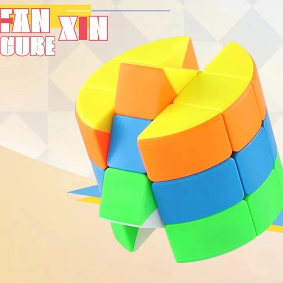 Fanxin 3x3 Cube Cylindrical Barrel Strange-Shape Cubo Magico Speed Cube Professional Puzzle Toys For Children Kids Gift Toy