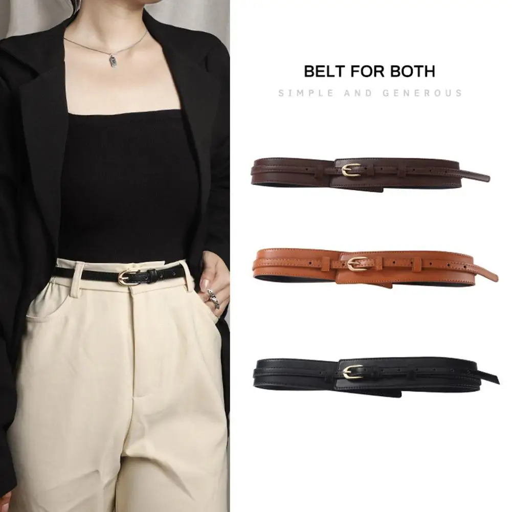 

Vintage Stylish PU Leather Girdle Wide Waistband Belt for Women - Detachable & Pin Buckle Design Waist Modeling Strap Y8U4