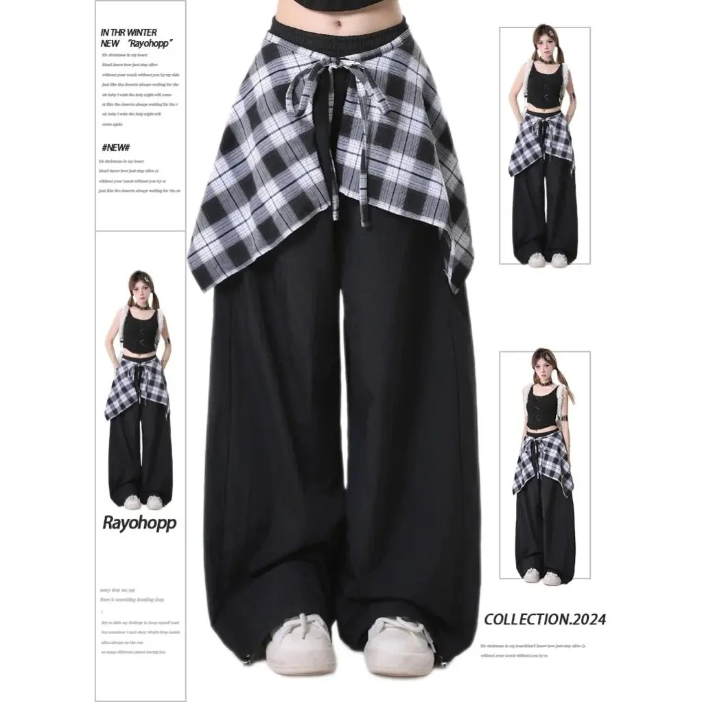 Stripe Oversize Y2k Street Fashion Sports Pants Fashion Straight Tube Pants Women's Sweatpants High Street Streetwear Vintage