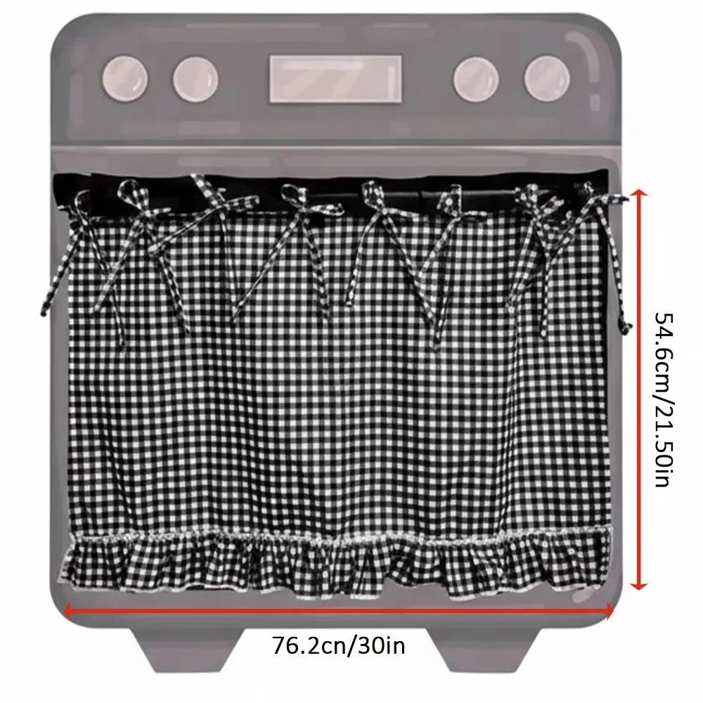 Tie Top Handmade Oven Skirts Farmhouse Kitchen Décor Oven Skirt Curtain for Door Oven Curtain