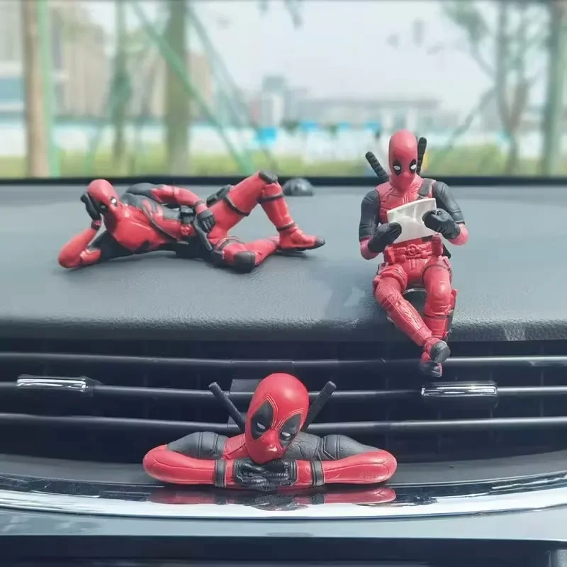 Deadpool Wolverine Model Deadpool boneka mobil kreatif ornamen dekorasi mobil sepeda motor kepribadian Tidal arus patung