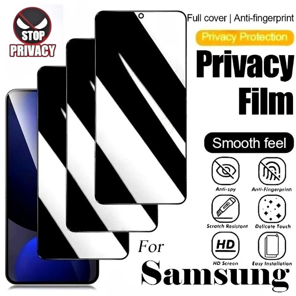 

3Pcs Anti Spy Screen Protector for Samsung Galaxy S25 S24 Ultra S23 S22 S21 Plus S25 S24 FE S25 Edge Full Cover Tempered Glass