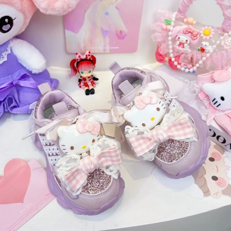 

Kawaii Hello Kitty Sanrio Students Cute Cartoon Comfortable Sneakers Children Anti Slip Running Shoes Flat Shoes Gift for Kids