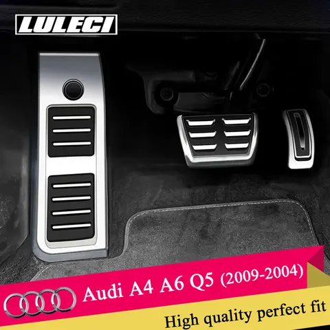 Audi AT MT 2009-2024 A4 B8 B9 A6 C7 C8 Q5 용 LULECI 자동차 페달 고품질 스테인레스 스틸 가속기 브레이크 페달 커버 패드