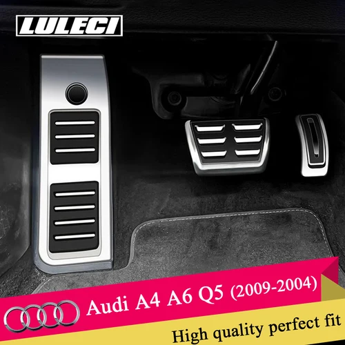 Pedales de coche LULECI para Audi AT MT 2009-2024 A4 B8 B9 A6 C7 C8 Q5 almohadillas de cubierta de Pedal de freno de acelerador de acero inoxidable de alta calidad