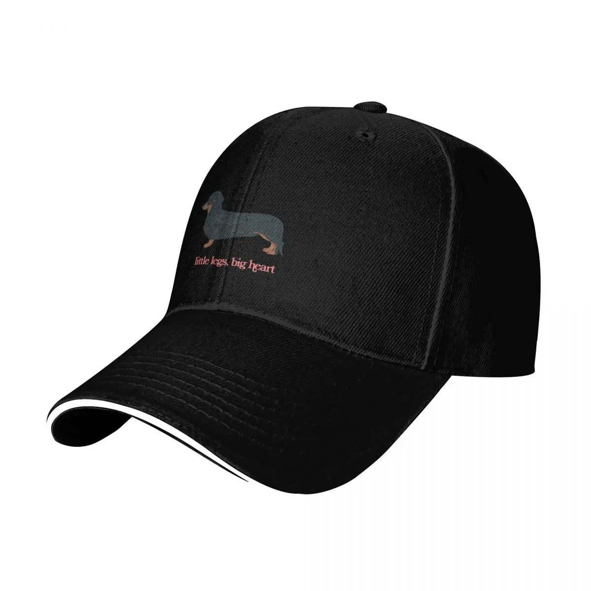 sausage dog daschund little legs, big heart Baseball Cap Men Women Casual Summer Sport Sun Cap