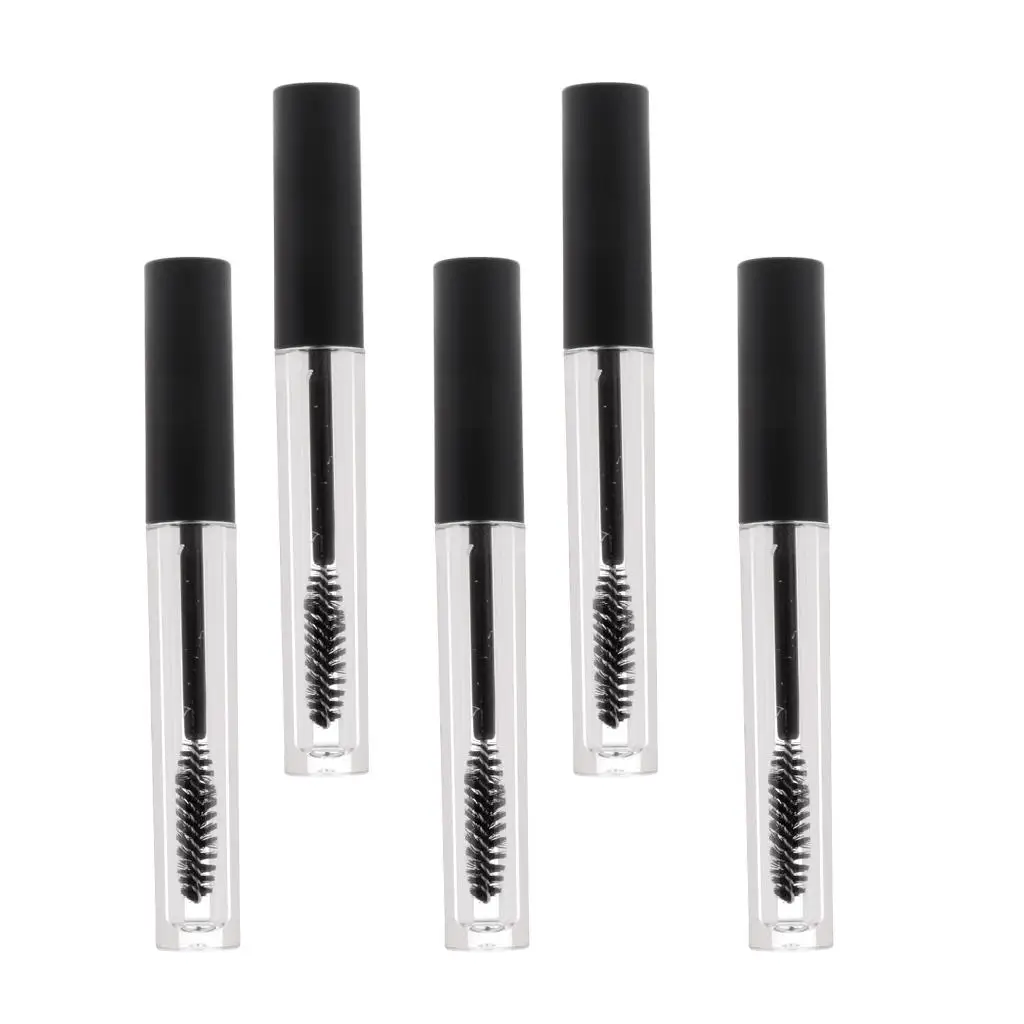 Tubes et pinceaux de Mascara vides de 5ml, 5 paquets, bouteille d'huile pour cils, applicateurs de baguette, conteneurs de maquillage pour bricolage, cosmétiques, huile de ricin
