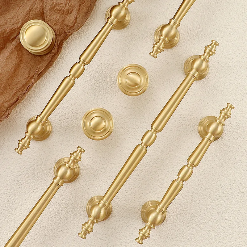 Antique Brass Cabinet Handles and Knobs Set - Ornate Vintage Drawer Pulls for Kitchen, Wardrobe, Dresser and Classic Furniture