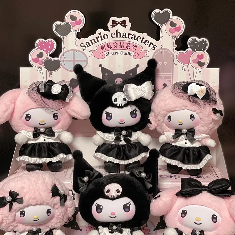 Sanrio อะนิเมะ 1th-4th Full Series ไวนิลกล่องตาบอด Plush Latte Kawaii Kuromi/Hello Kitty กระเป๋าเป้สะพายหลังจี้ของเล่นเด็กวันเกิด