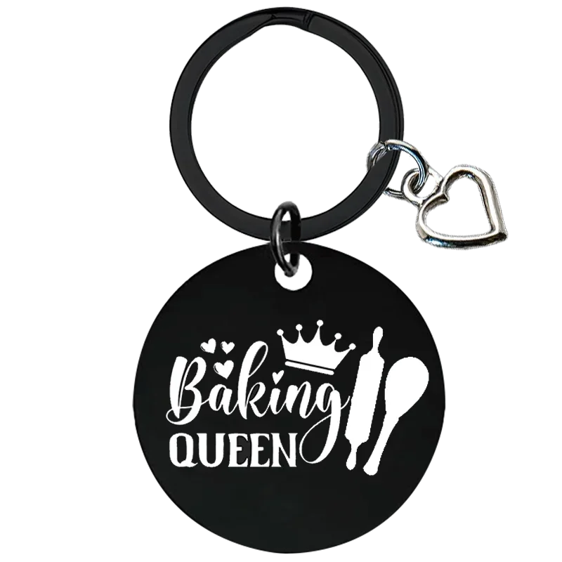 Funny Baking Queen Keychain Cooking, Kitchen Gift Key Chain Pendant Jewelry wife girls chrismas birthday Gift